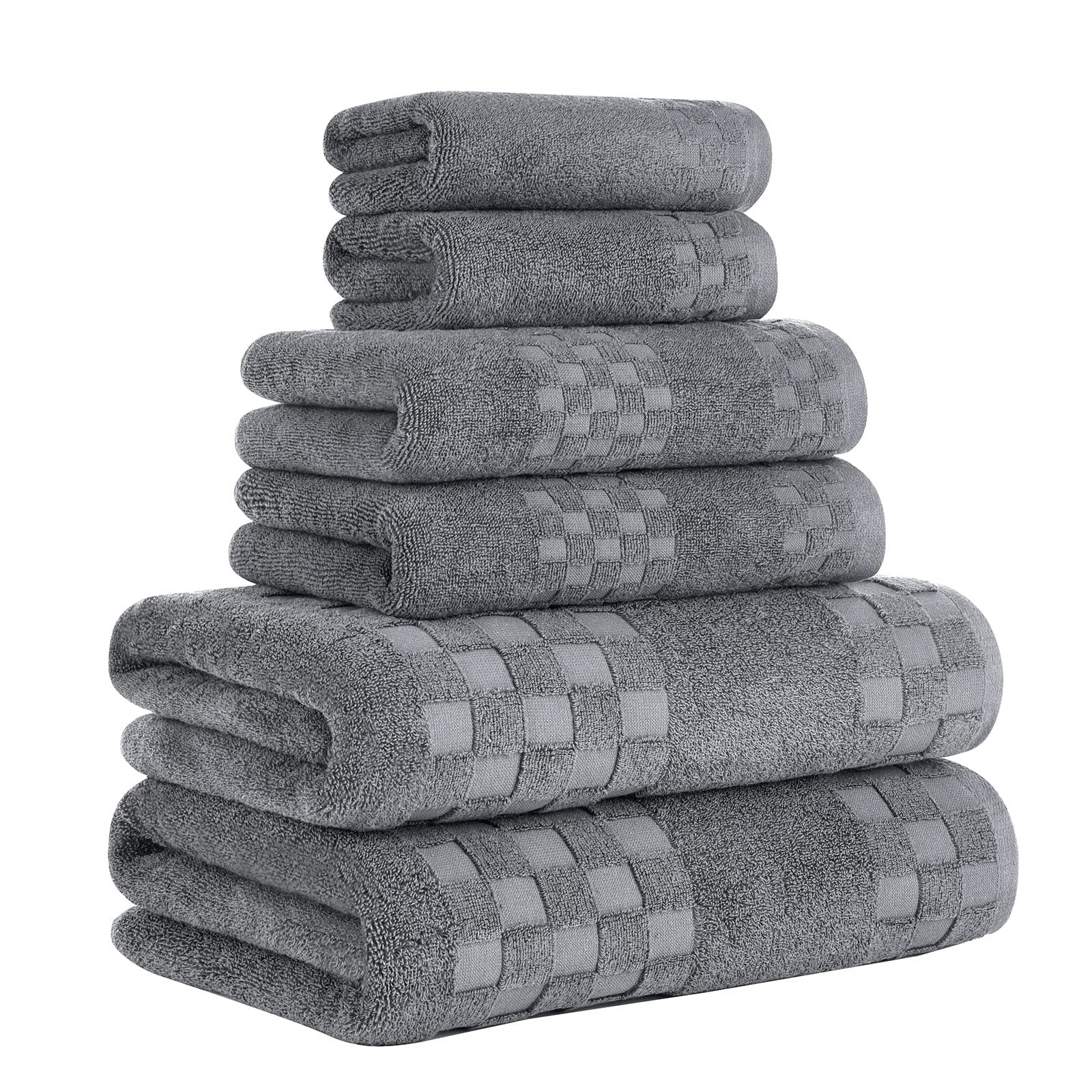 6pcs Soft Bath Towel Set Anti Odor Highly Absorbent Lightweight Spa Towel