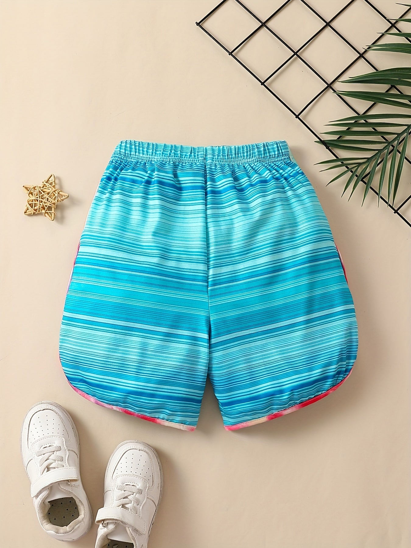 Girls Tie Dye Track Shorts Breathable Summer Sports Shorts