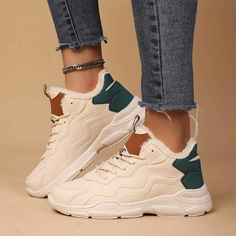 Women's Non-slip Medium Tube Snow Boots Thick Bottom Warm Sneakers