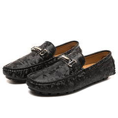 Men's Metallic Decor Moccasin Loafers Non-slip Slip-On Shoes