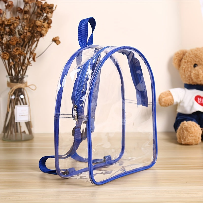 Transparent PVC Zipper Backpack Casual Bag