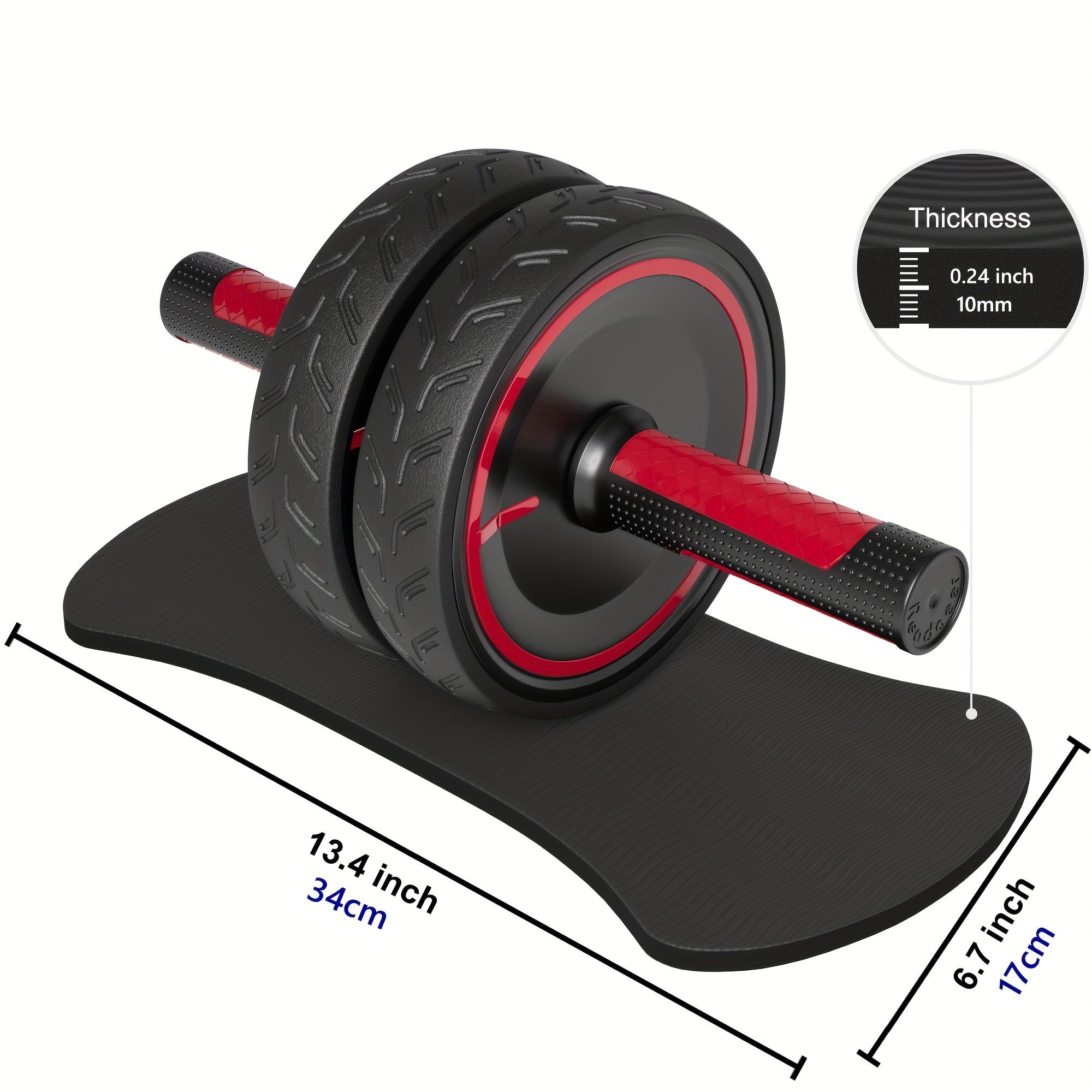 Ab Roller Wheel Home Gym Fitness Equipment with Knee Pad and Metal Handle