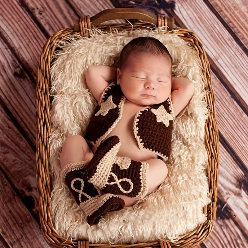 Newborn Cowboy Photo Prop Knitting Costume