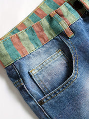 Men's Ripped Denim Shorts Street Style for Summer