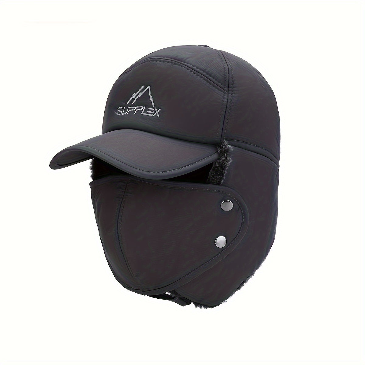 Winter Velvet Warm Hat Ear Protection Trapper Cap with Detachable Face Cover