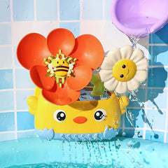 Yellow Duck Flowerpot Cartoon Animal Bath Toy for Baby Bathroom Soothing Tool