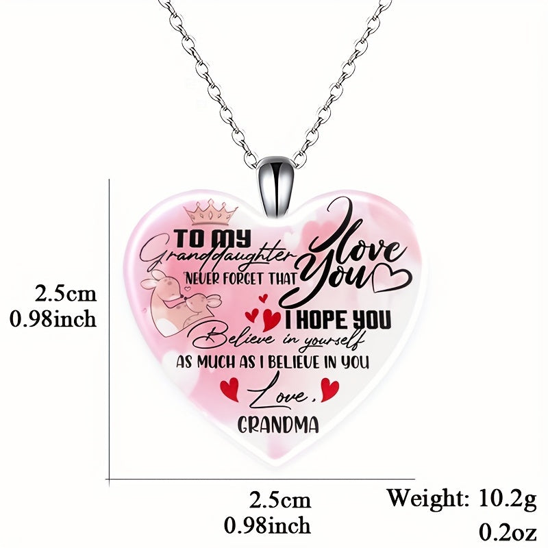 Love Crystal Pendant Necklace for Daughter Anniversary Christmas Gift