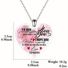 Love Crystal Pendant Necklace for Daughter Anniversary Christmas Gift