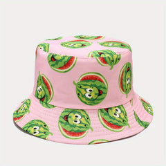 Fruit Print Bucket Hat Summer Sunscreen Fisherman Cap for Women