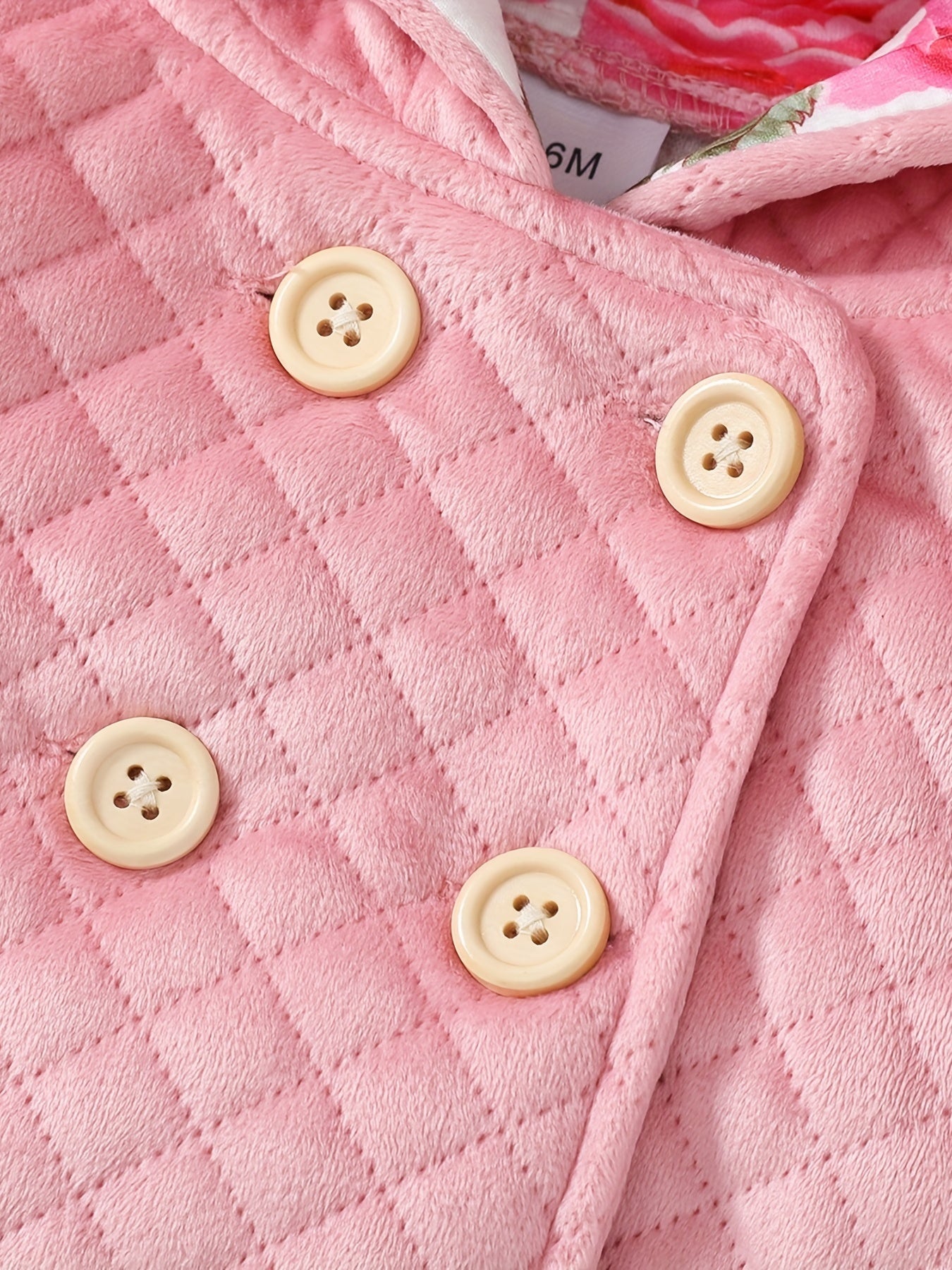Cute Baby Girl Pink Quilted Bow Hooded Coat