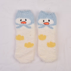 Baby Girl's Non-slip Winter Bottom Rubber Plush Sleep Socks