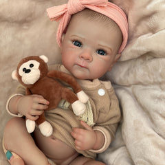 Vinyl Girl Bettie Full Body Soft Vinyl Bebe Reborn Doll with Lifelike Hair
