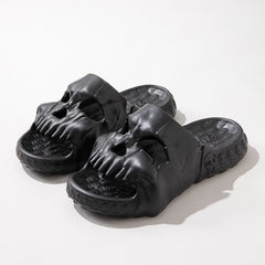 Men's Skull Head Slides Lightweight Non Slip Open Toe Quick Dry Slippers