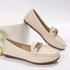 Women's Chain Loafers Rhinestone Slip-on Casual Shoes
