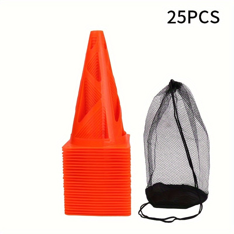 25pcs Soccer Ball Cones Agility Speed Training Equipment