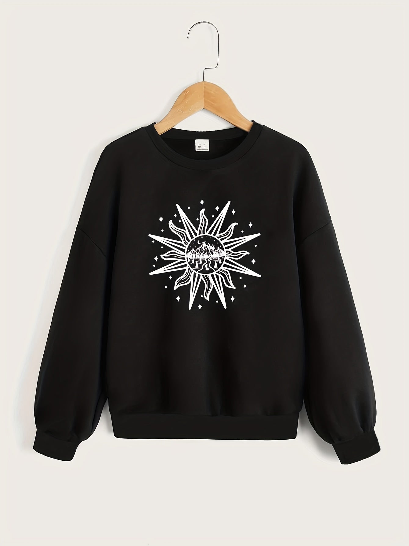 Comic Character Pattern Sweatshirt For Girls Long Sleeve Top Pullovers