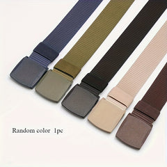 Nylon Belt with Smooth Buckle, Durable & Comfort Fit, Casual & Outdoor Wear