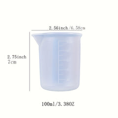 5pcs Silicone Measuring Cup Set Clear Graduated Epoxy Split Cup Art Kitche