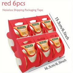 OWLKELA Noiseless Packaging Tape 5cmx29.99m Clear Heavy Duty Tape with Dispenser