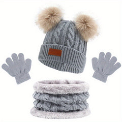 Hat Scarf Gloves Set for Baby Kids Winter