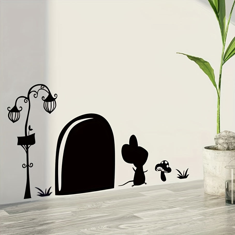 Little Mouse Door Hole Wall Sticker Self-adhesive Decoration