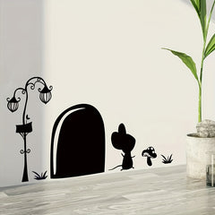 Little Mouse Door Hole Wall Sticker Self-adhesive Decoration