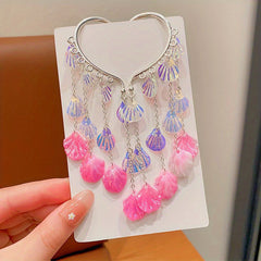 Mermaid Princess Tassel Ear Cuff Earrings for Girls