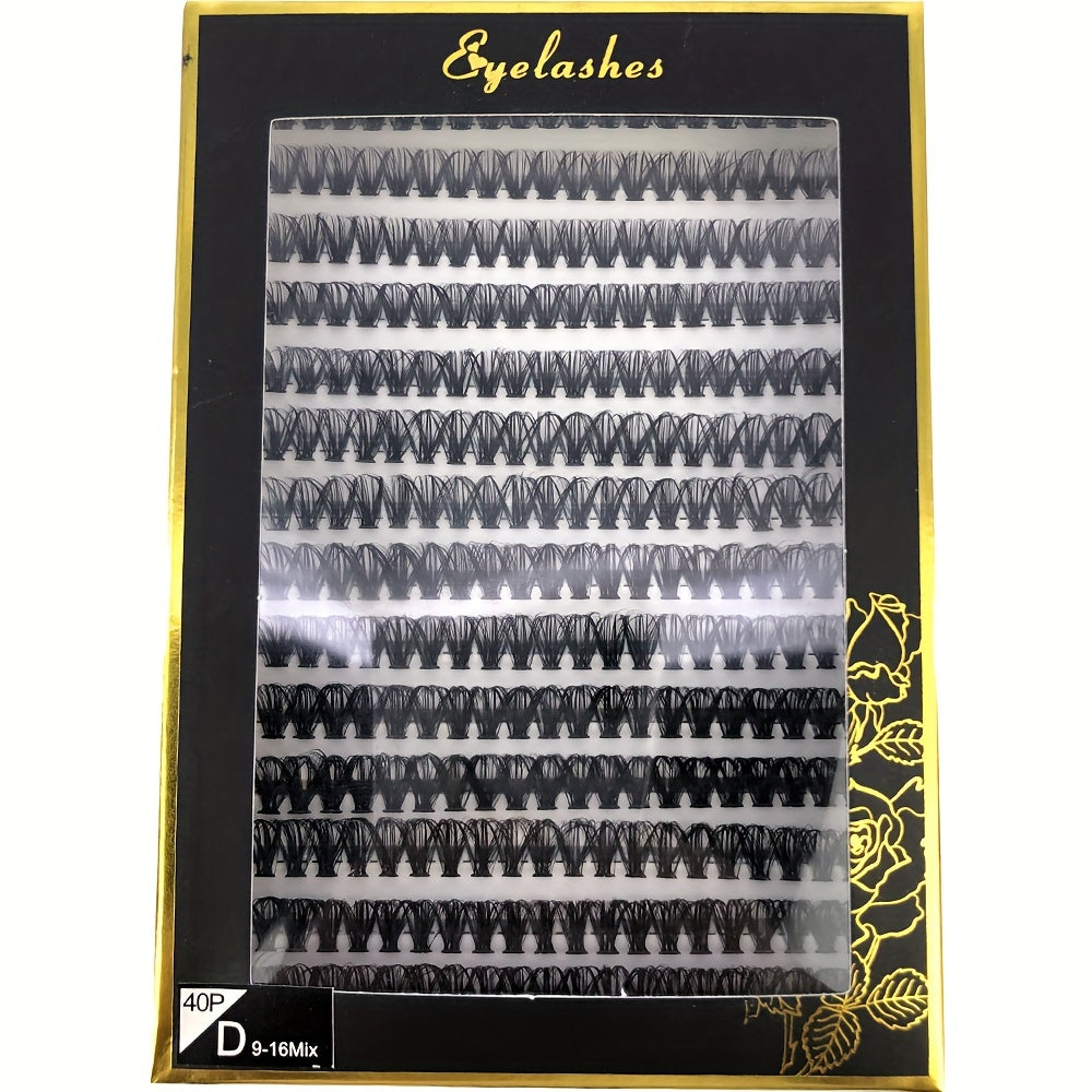 280pcs Clusters Eyelashes 0.07mm D Curl Mixed Length Faux Mink Eyelash Extension