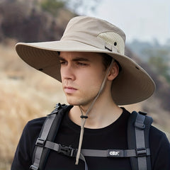 Men's Foldable Denim Bucket Hat with Hood Rope