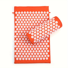 Orange Yoga Acupressure Massage Mat & Pillow Set for Muscle Relaxation