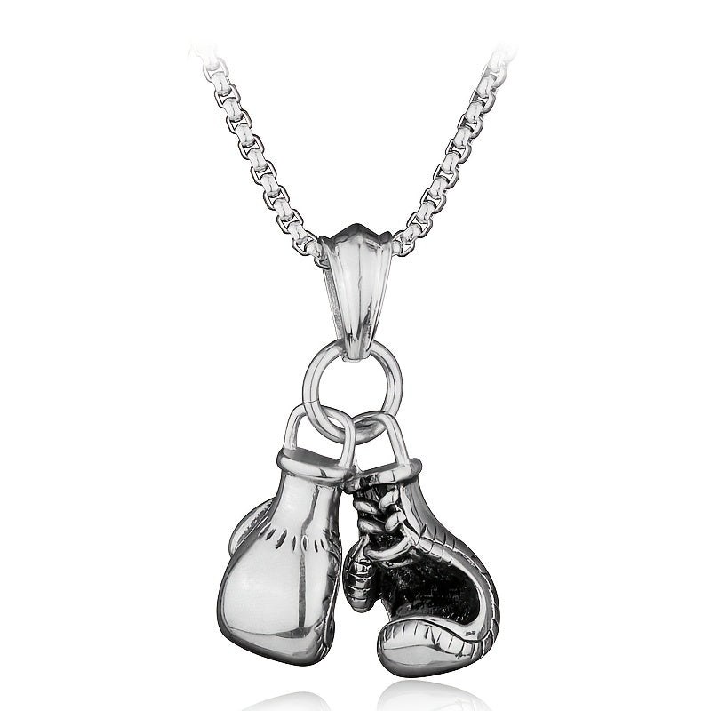 Personalized Punk Double Boxing Gloves Pendant Necklace For Men