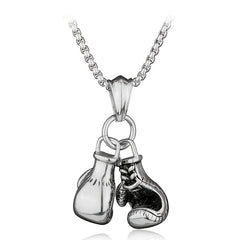 Personalized Punk Double Boxing Gloves Pendant Necklace For Men
