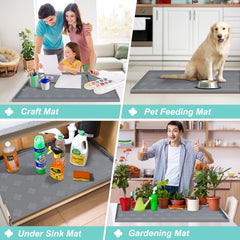 Waterproof Under Sink Mat 34 X 22 Silicone Drip Tray Liner for Kitchen Bathroom