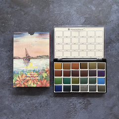 Sea Rhyme Solid Watercolor Pigment Metal Portable High Gloss