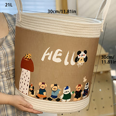 Large Capacity Fabric Space Themed Laundry Hamper with Squirrel