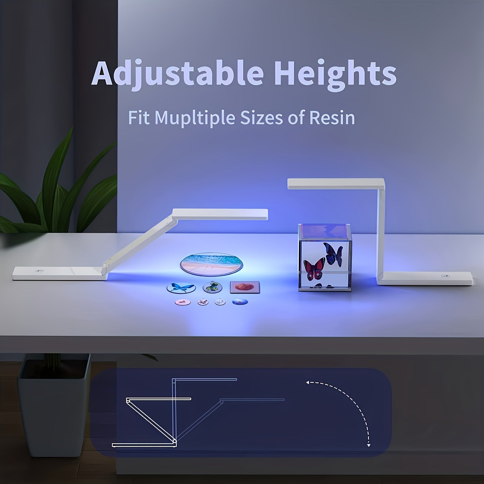 54W UV Resin Light Lamp Wireless & Foldable 3 in 1 Uses Jewelry DIY Craft Decor