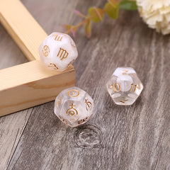 3pcs 12 Sided Astrological Dice Set For Board Game