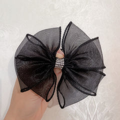 Organza Bow Hair Tie Sequin Hair Rope Elastic Rubber Band