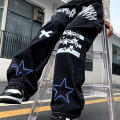 Baggy Denim Pants Wide Leg Loose Cargo Jeans