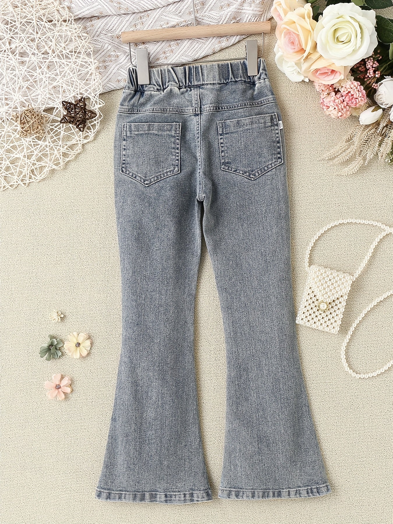 Toddler Girls Denim Flare Leg Pants Kids Spring Summer Clothes