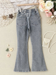 Toddler Girls Denim Flare Leg Pants Kids Spring Summer Clothes