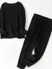 Graphic Print Long Sleeve Top & Pants Pajama Set