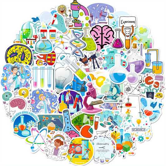 50pcs Laboratory Science Stickers Physics Biology Chemistry Stickers