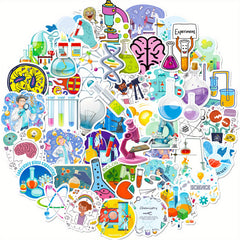 50pcs Laboratory Science Stickers Physics Biology Chemistry Stickers