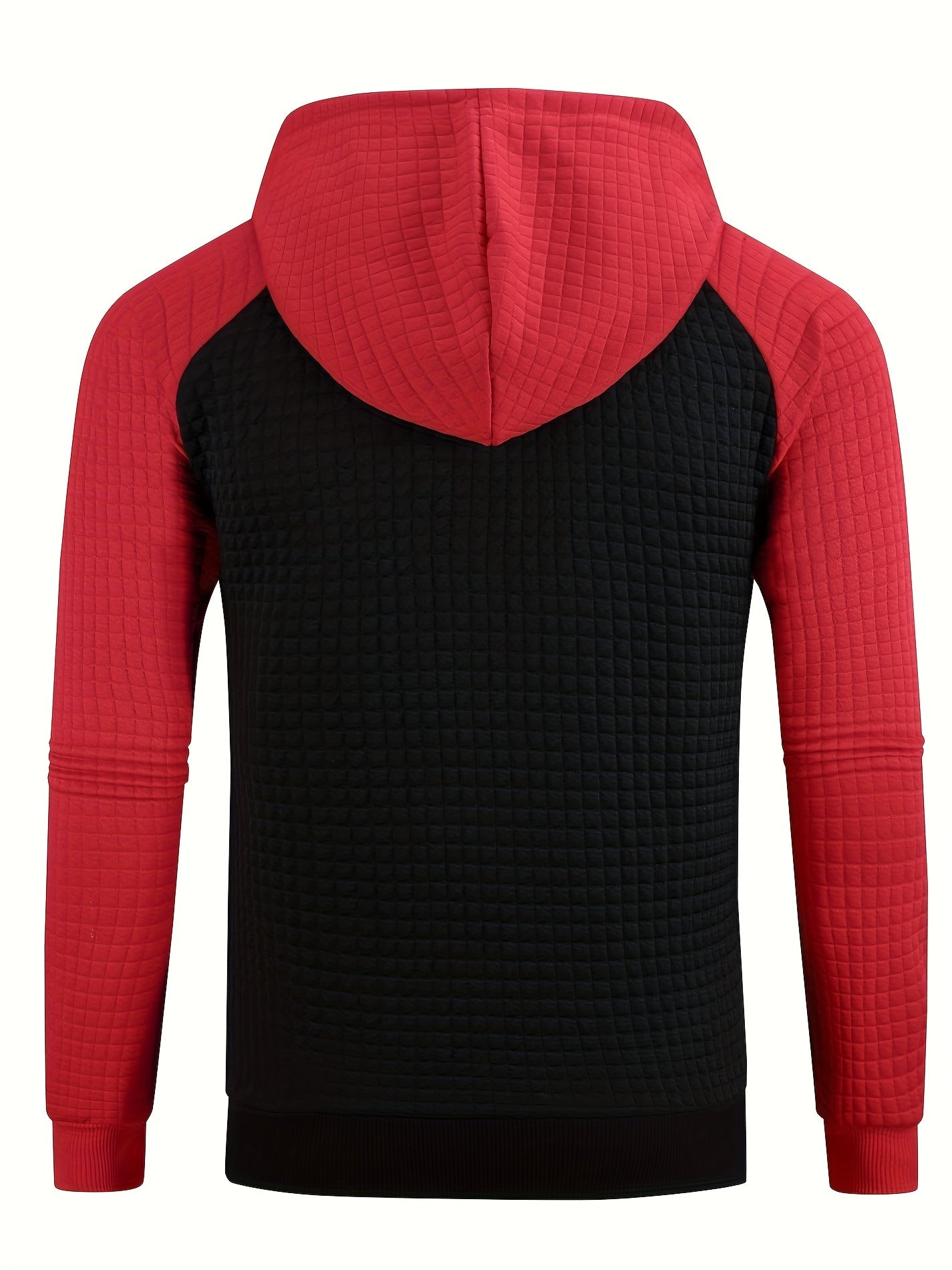 Men's Waffle Pattern Hooded Jacket