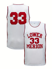 Men's Embroidery 33 Basketball Jersey Vintage Breathable Sleeveless Shirt