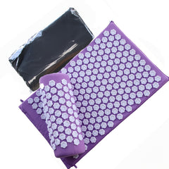 Acupressure Mat and Pillow Set for Back and Neck Relief with Storage Bag