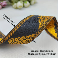 2 Yards Geometric Pattern Jacquard Lace Ribbon for DIY Sewing Crafts
