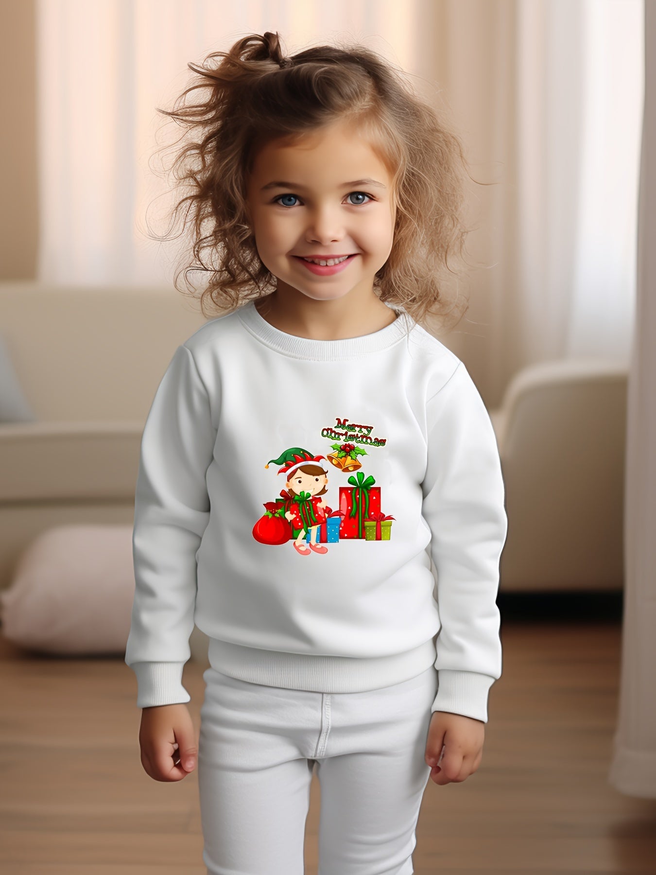 OERYUI Girl Christmas Sweatshirt Crew Neck Long Sleeve Kids