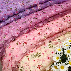 Embroidered Fabric Water Grass Lace, DIY Women's Dress Rainbow Butterfly, 1yard